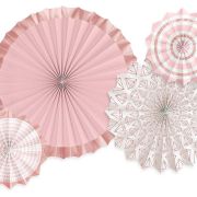 Blush Pink & Rose Gold Paper Fans 4pk