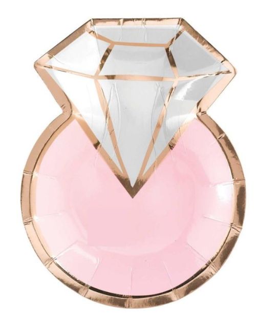 Blush Wedding Diamond Ring Plates 8pk