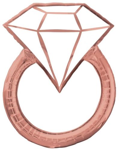Blush Wedding Ring SuperShape Foil Balloon