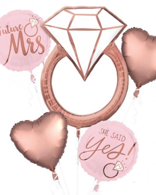 Blush Wedding Foil Balloon Bouquet