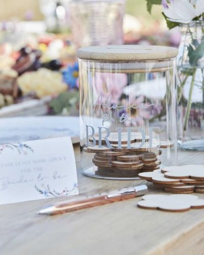 Boho Floral Advice for the Bride Jar