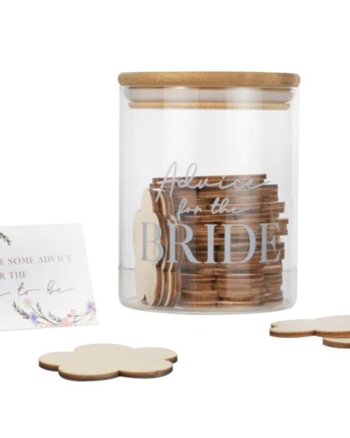 Boho Floral Advice for the Bride Jar