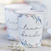 Boho Floral Team Bride Cups 8pk