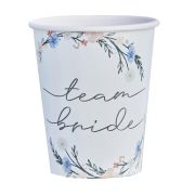 Boho Floral Team Bride Cups 8pk