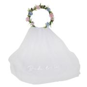 Boho Floral Bride to Be Crown & Veil