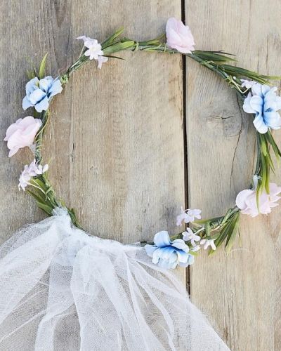 Boho Floral Bride to Be Crown & Veil