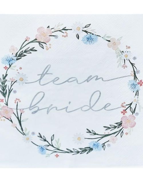 Boho Floral Team Bride Napkins 16pk