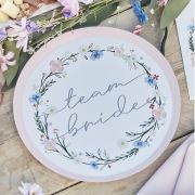 Boho Floral Team Bride Plates 8pk