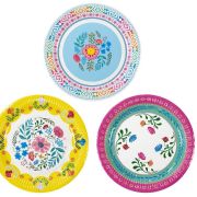 Boho Floral Plates 12pk