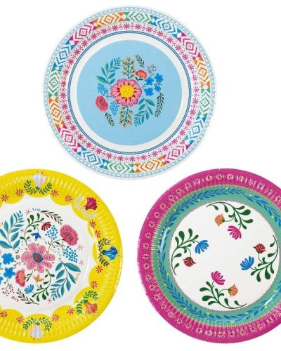Boho Floral Plates 12pk