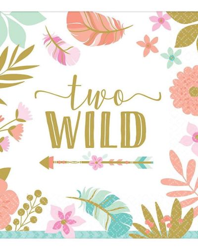 Boho Girl 2nd Birthday Lunch Napkins 16pk