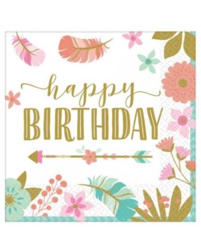 Boho Girl Beverage Napkins 16pk