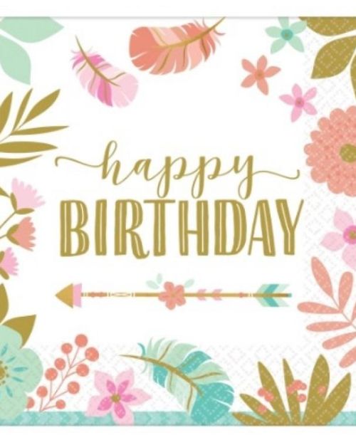 Boho Girl Lunch Napkins 16pk