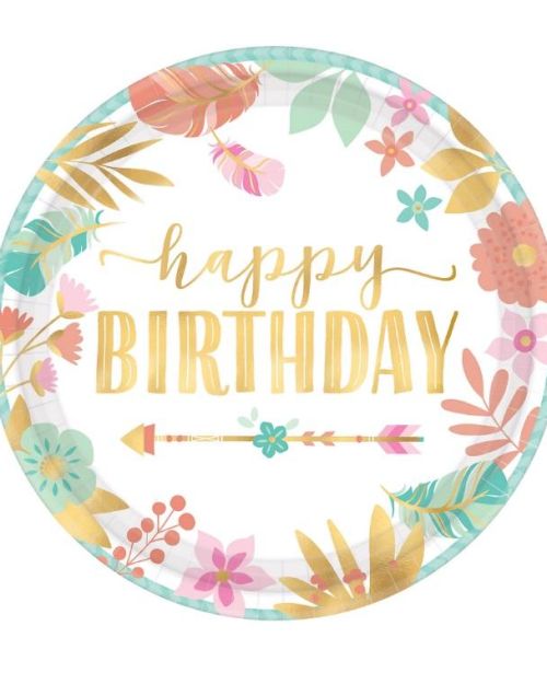 Boho Girl Lunch Plates 8pk