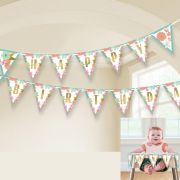 Boho Girl Happy Birthday Pennant Banner