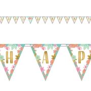 Boho Girl Happy Birthday Pennant Banner