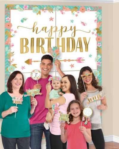 Boho Girl Scene Setter with Photo Props