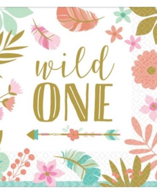 Boho Girl Wild One Lunch Napkins 16pk