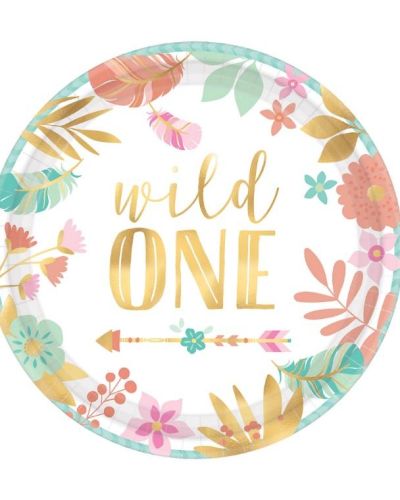 Boho Girl Wild One Lunch Plates 8pk