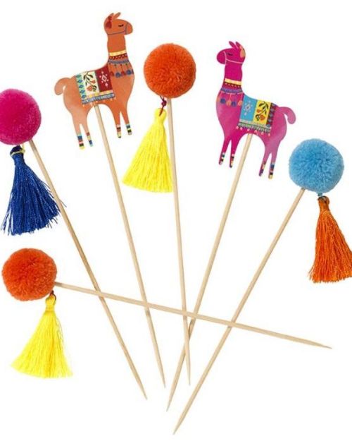 Boho Llama Pom Pom Picks