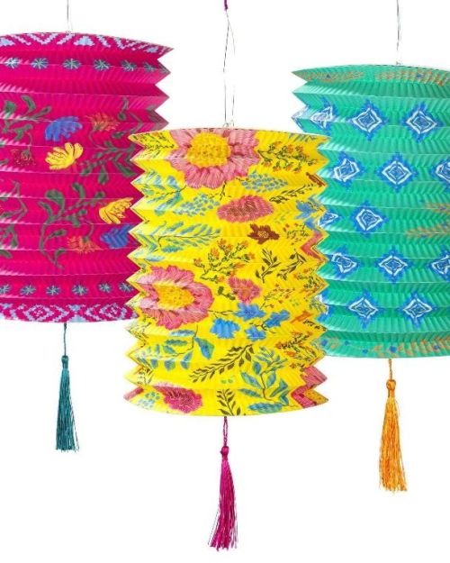 Boho Paper Lanterns 3pk