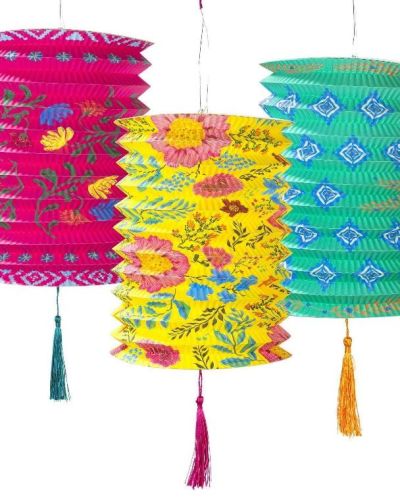 Boho Paper Lanterns 3pk