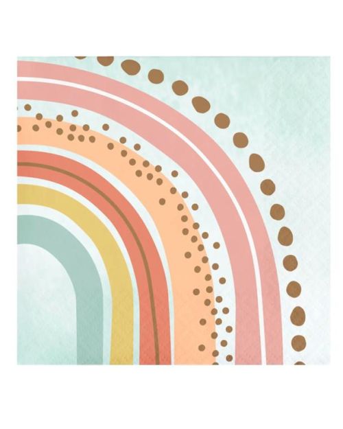 Boho Rainbow Beverage Napkins 16pk