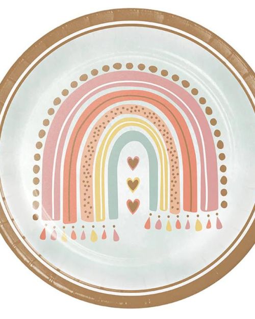 Boho Rainbow Dinner Plates 8pk