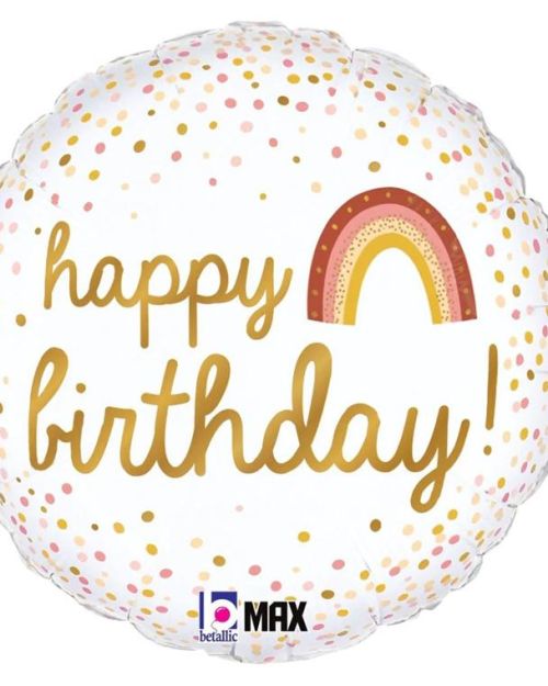 Boho Rainbow Happy Birthday Foil Balloon