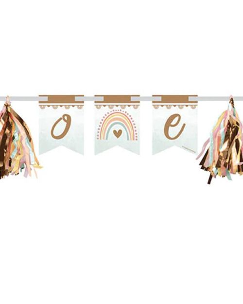 Boho Rainbow 1st Birthday High Chair Banner