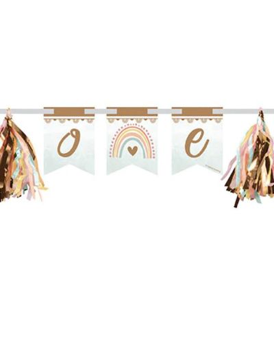 Boho Rainbow 1st Birthday High Chair Banner