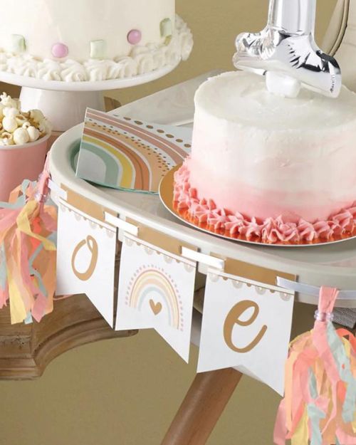 Boho Rainbow 1st Birthday High Chair Banner