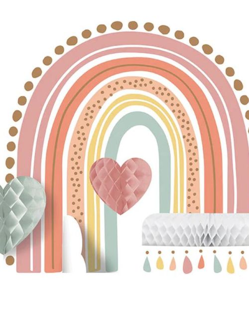 Boho Rainbow Honeycomb Centrepiece