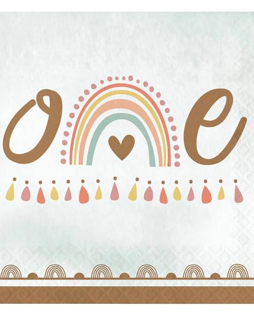 Boho Rainbow 1st Birthday Lunch Napkins 16pk
