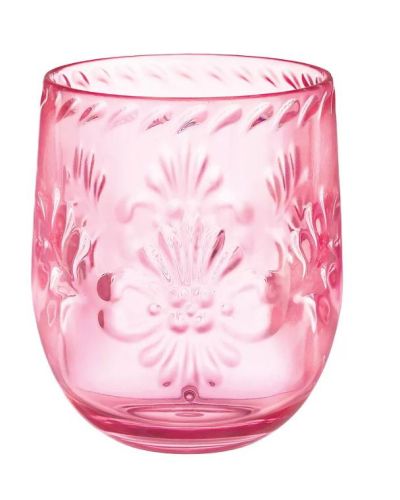 Boho Vibes Pink Floral Stemless Wine Glass