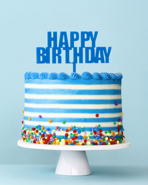 Bold Happy Birthday Topper – Blue