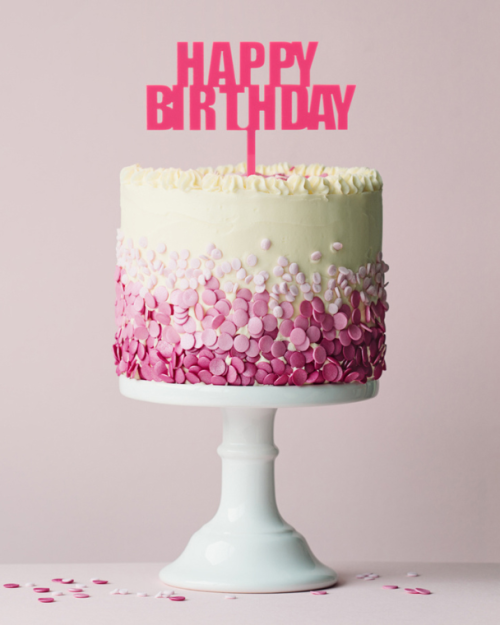 Bold Happy Birthday Topper – Pink