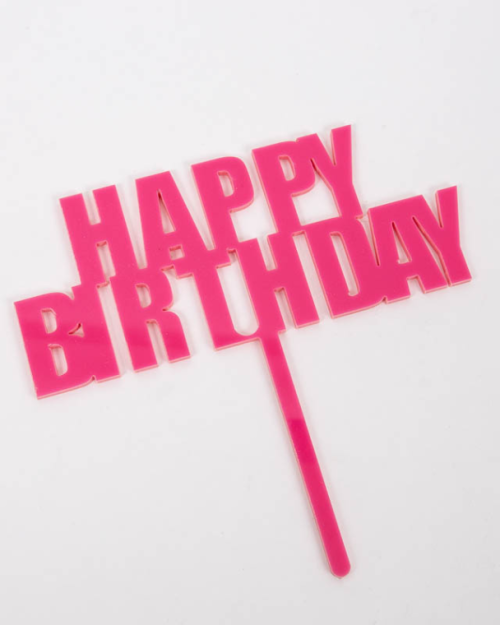 Bold Happy Birthday Topper – Pink