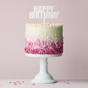 Bold Happy Birthday Topper – White