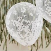 Hey Baby Confetti Balloons 5pk