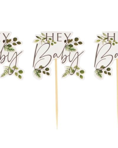Botanical Baby Cupcake Toppers 12pk