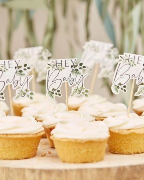 Botanical Baby Cupcake Toppers 12pk