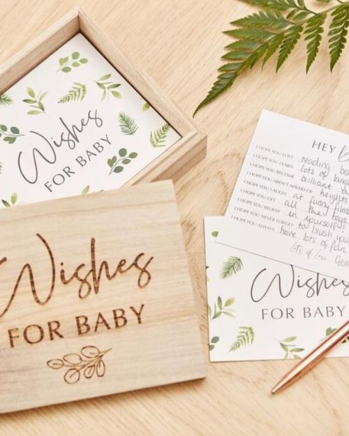 Botanical Baby Shower Advice Cards & Keepsake Box