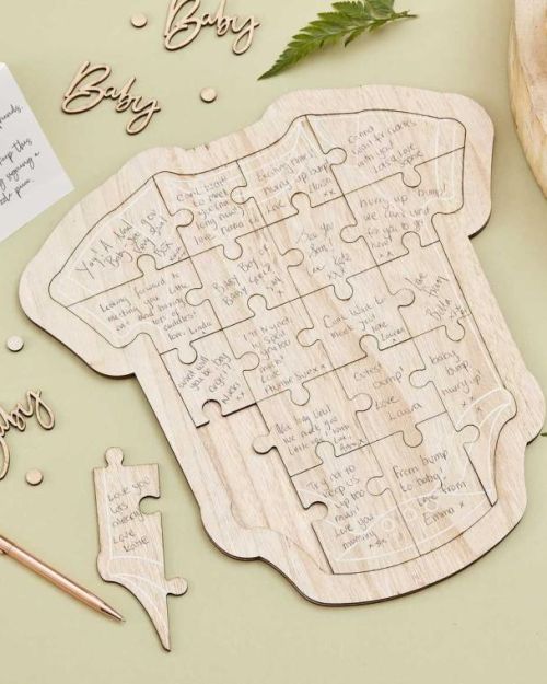 Botanical Baby Wooden Baby Grow Guest Book