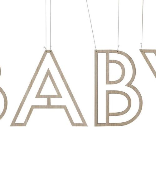 Botanical Baby Wooden Hanging Decoration