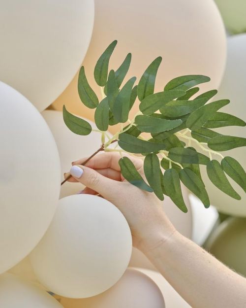 Botanical Balloon Arch with Foliage & Streamers
