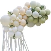 Botanical Balloon Arch with Foliage & Streamers