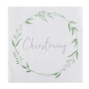 Botanical Christening Napkins 16pk