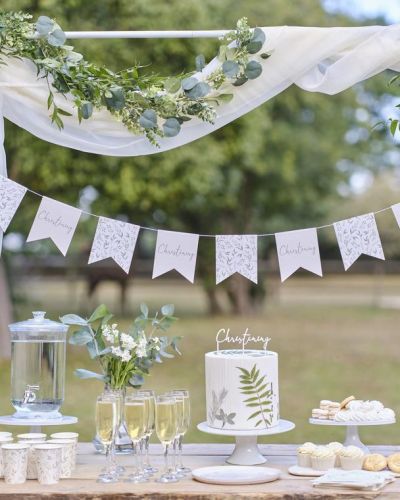 Botanical Christening Pennant Bunting