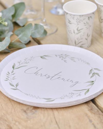 Botanical Christening Plates 8pk